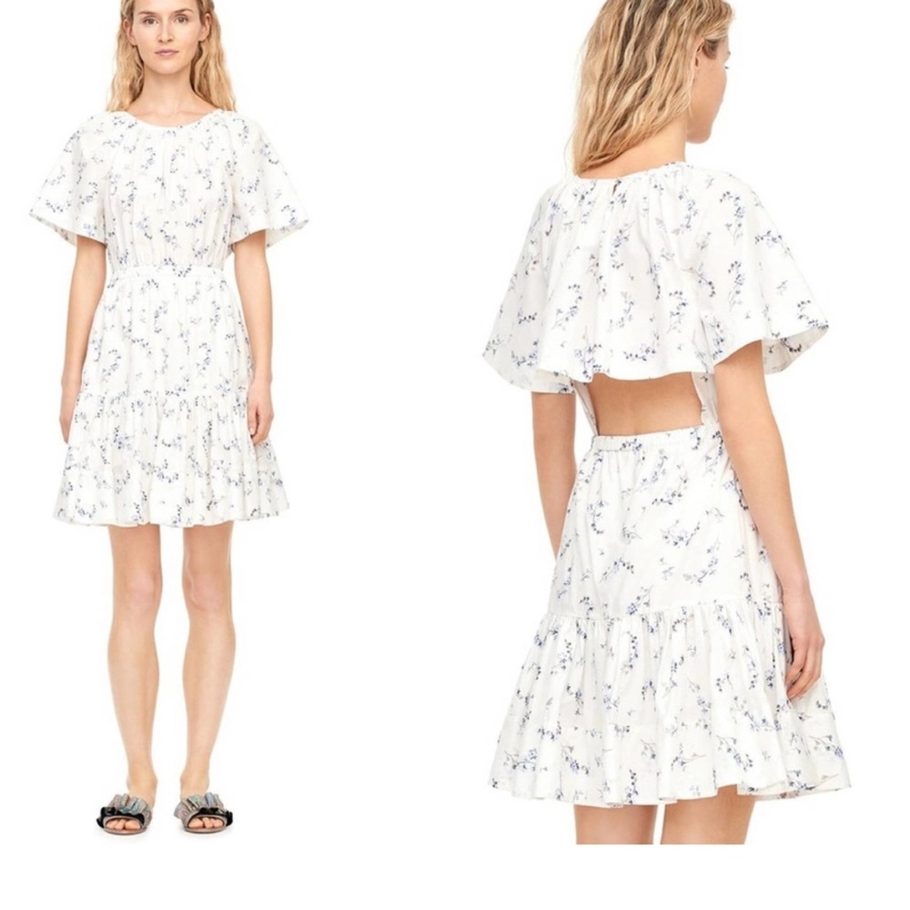 Francine floral poplin blouson bodice open-back dress